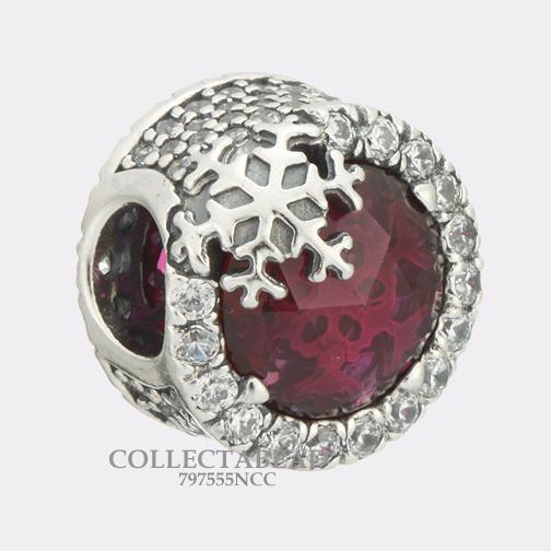 Pandora Silver Dazzling Snowflake Cerise Clear CZ Bead 797555NCC