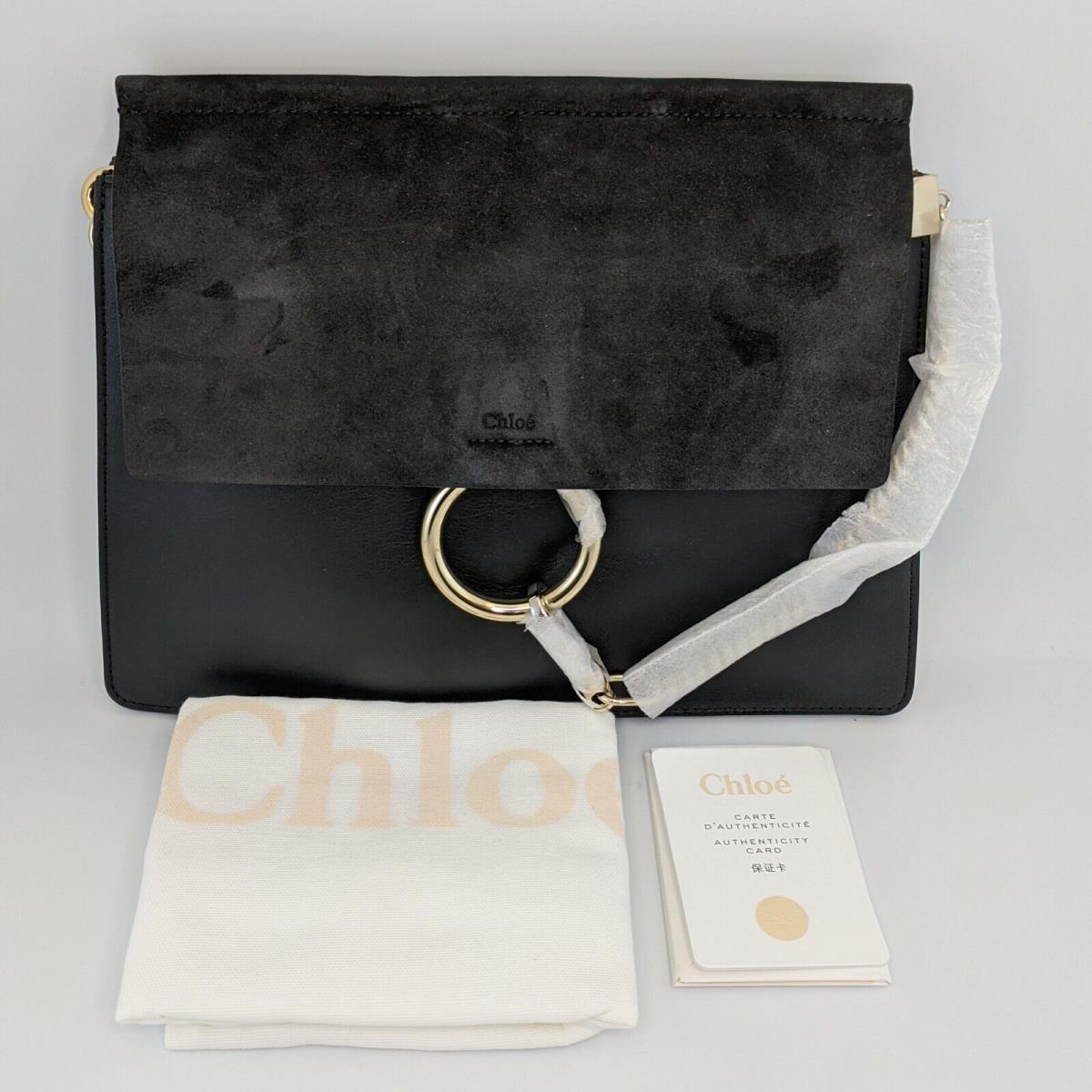 Chloe Fay Medium Shoulder Bag Black CHC17SS231H20001 Retails 399.99