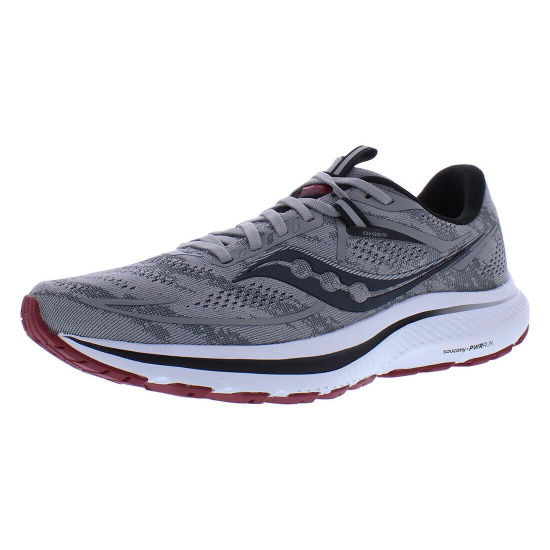 Saucony Omni 21 Mens Shoes - Alloy/Garnet, Main: Grey