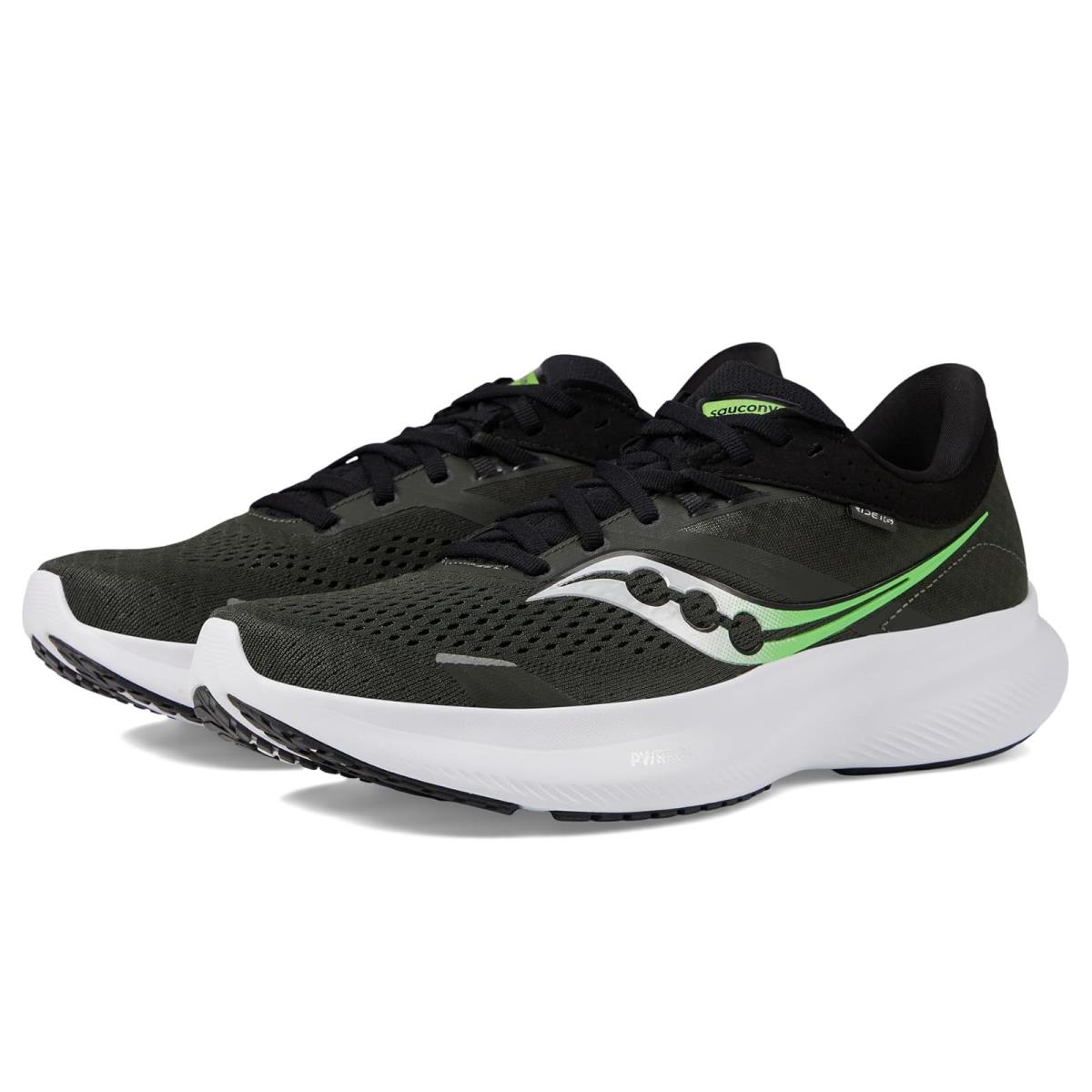 Man`s Sneakers Athletic Shoes Saucony Ride 16 - Umbra/Slime