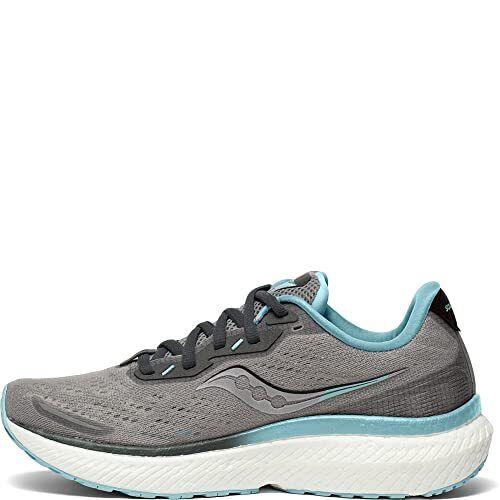 Saucony Women`s Triumph 19 Running Shoe Alloy/powder 5 Wide - Alloy/Powder