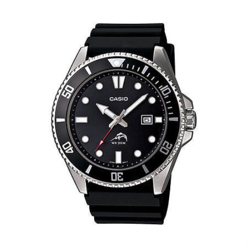 Casio Analog Sports Dive Watch Black Resin Band - Black