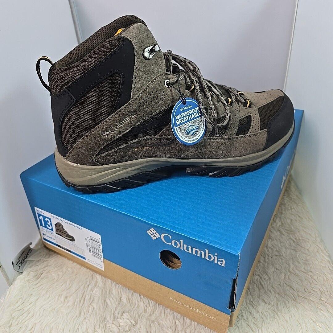 Columbia Crestwood Mid Boots Men`s 13 Waterproof Gray Hiking BM5371-231