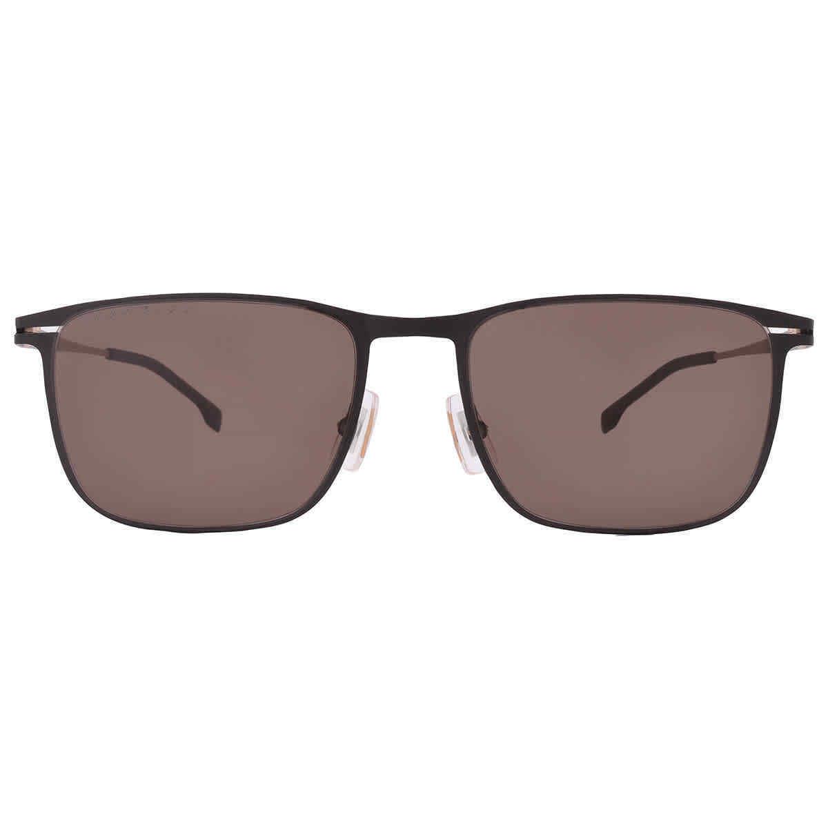 Hugo Boss Brown Rectangular Men`s Sunglasses Boss 1246/S 0NZ 56 Boss 1246/S 0NZ