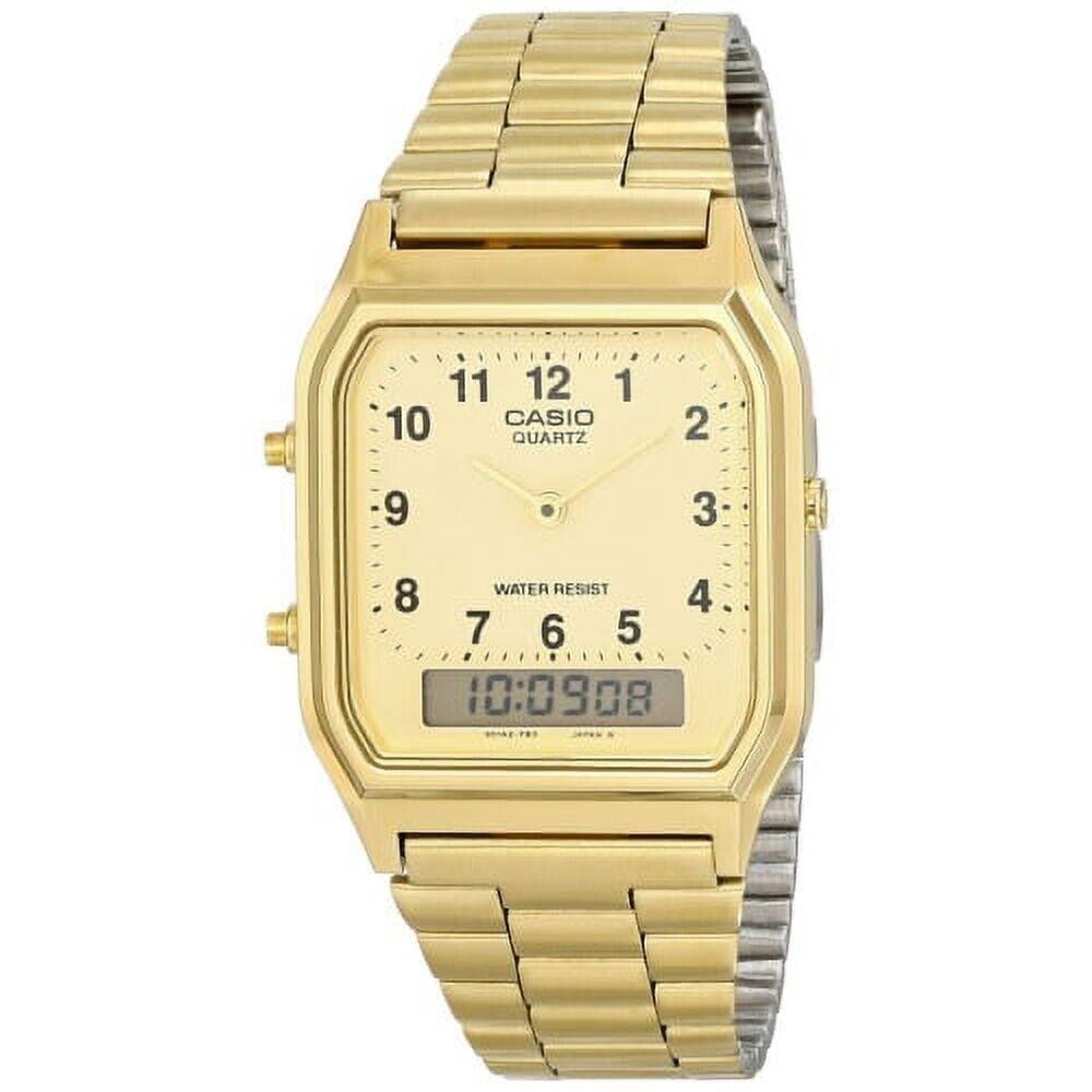 Casio Men`s Classic Watch Quartz Gold Tone Stainless Steel Analog and Digital Mi - Dial: Gold