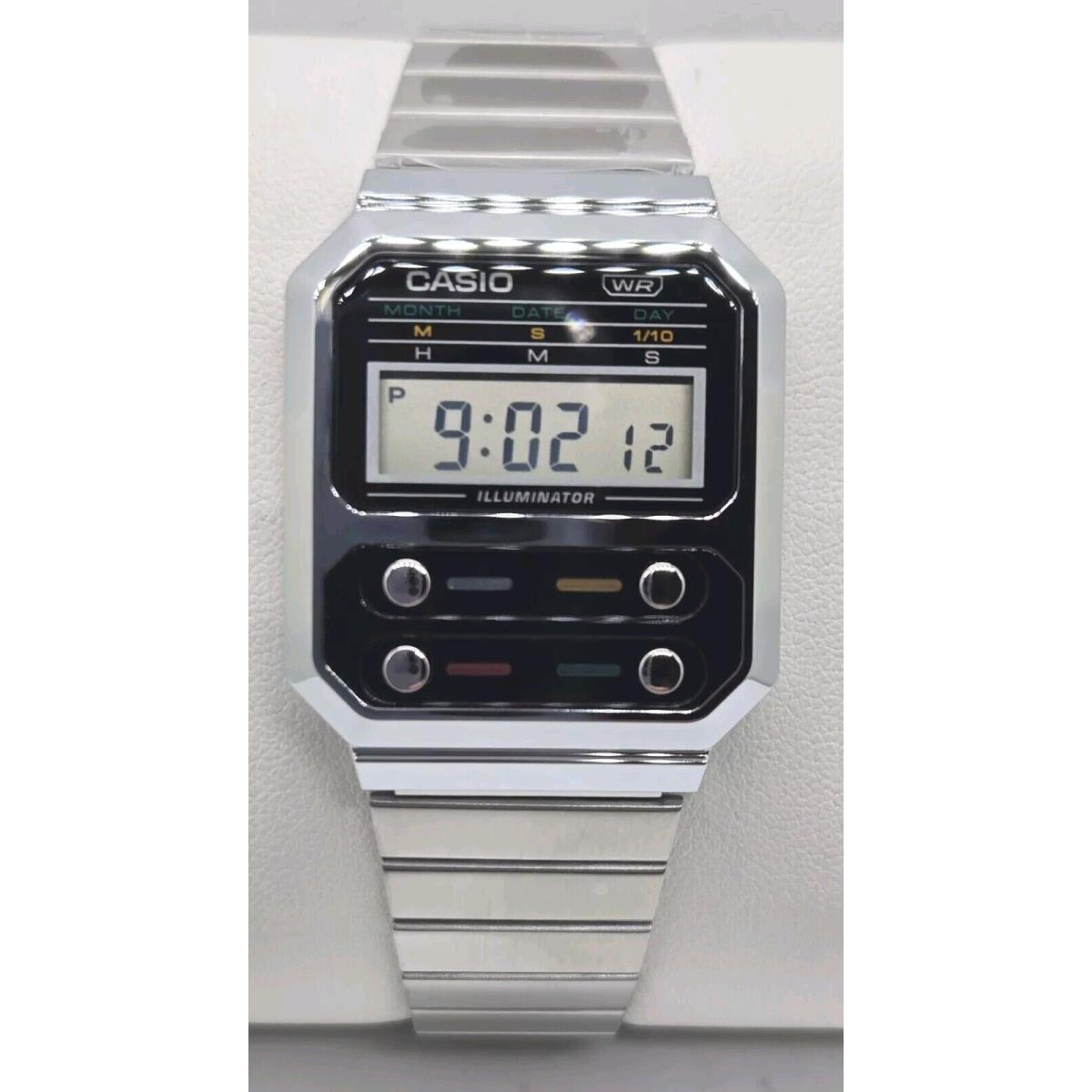 Casio A 100WE-1A Stainless Steel Digital Men`s Watch