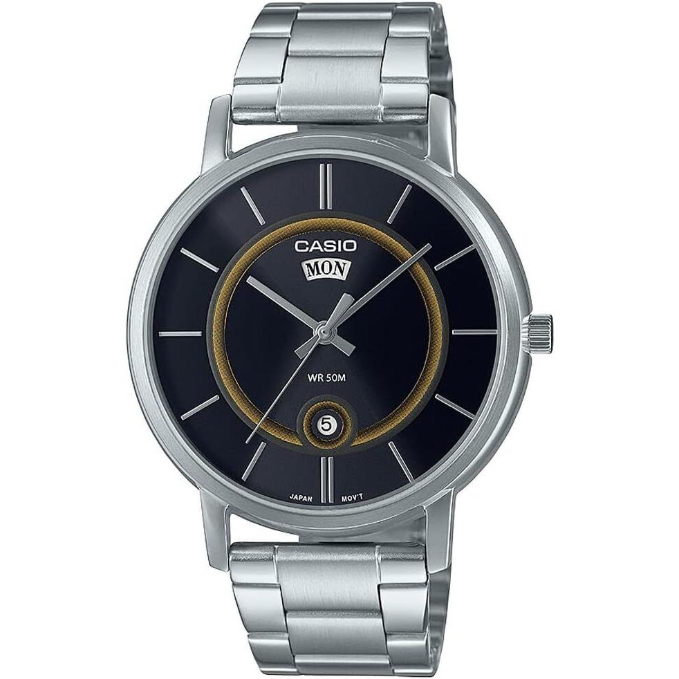 Casio MTP-B120D-1A Men`s Analog Stainless Steel Black Dial Quartz Watch