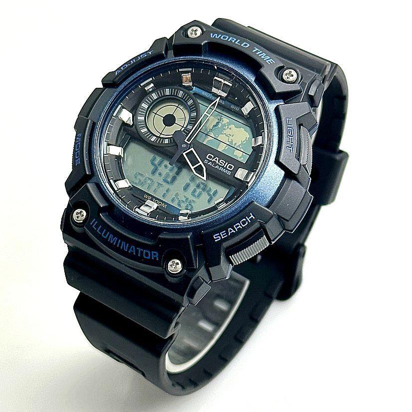 Men`s Casio World Time Analog Digital Sports Watch AEQ200W-2A