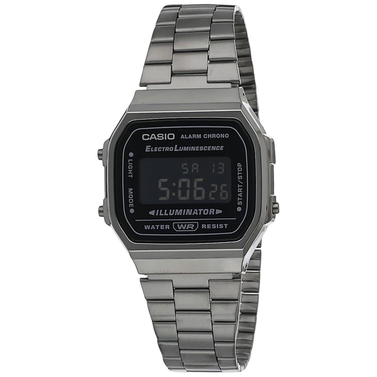 Casio A168WGG-1BDF Unisex Vintage Resin Case Digital Black Dial Watch 38.6mm