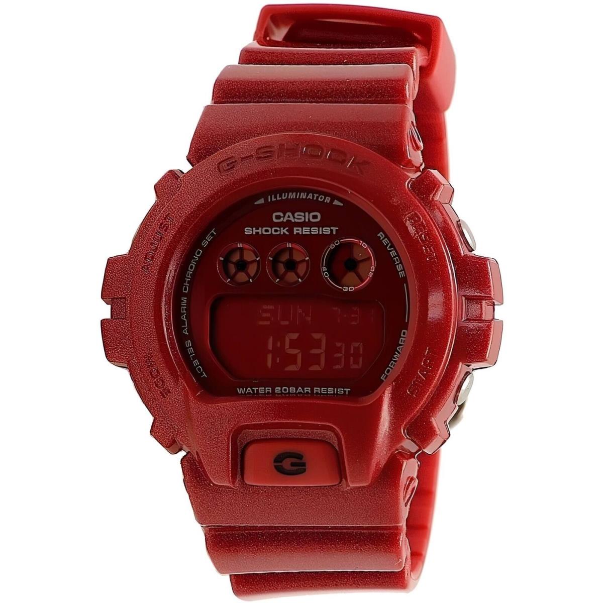 Casio Women`s Watch G-shock World Time Red Resin Strap Digital Dial GMDS6900SM-4