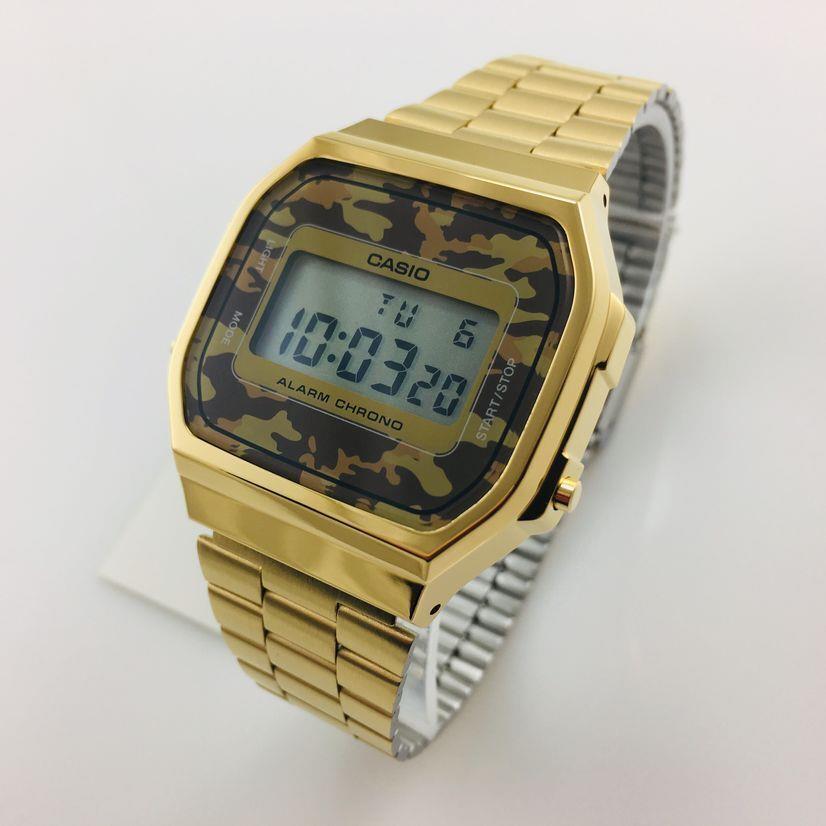 Men`s Casio Gold Tone Digital Classic Steel Band Watch A168WEGC-5