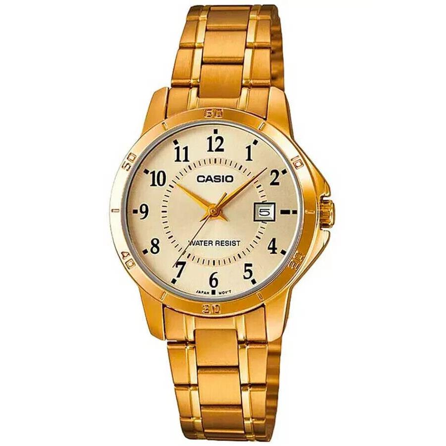 Casio LTP-V004G-9B Gold Tone Stainless Steel Ladies` Dress Watch