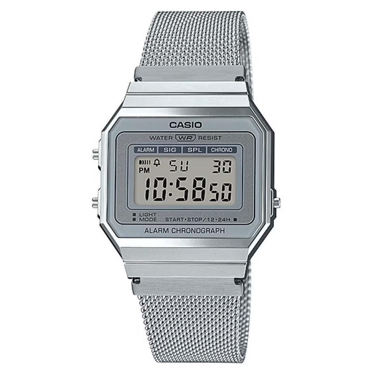 Casio A700WM-7ADF Unisex Vintage Digital Grey Dial Watch 30mm Resin Case