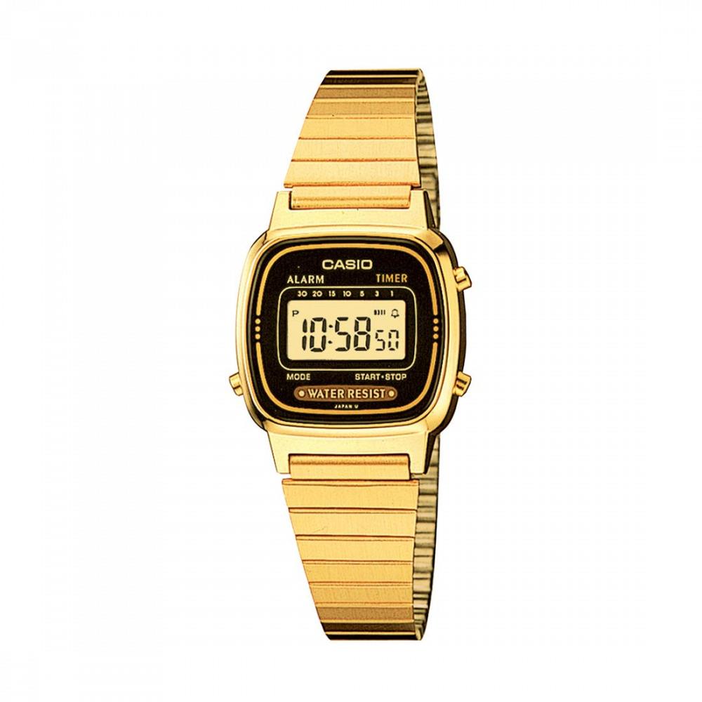 Casio Women`s Vintage LA670WGA-1DF Daily Alarm Digital Gold-tone Watch