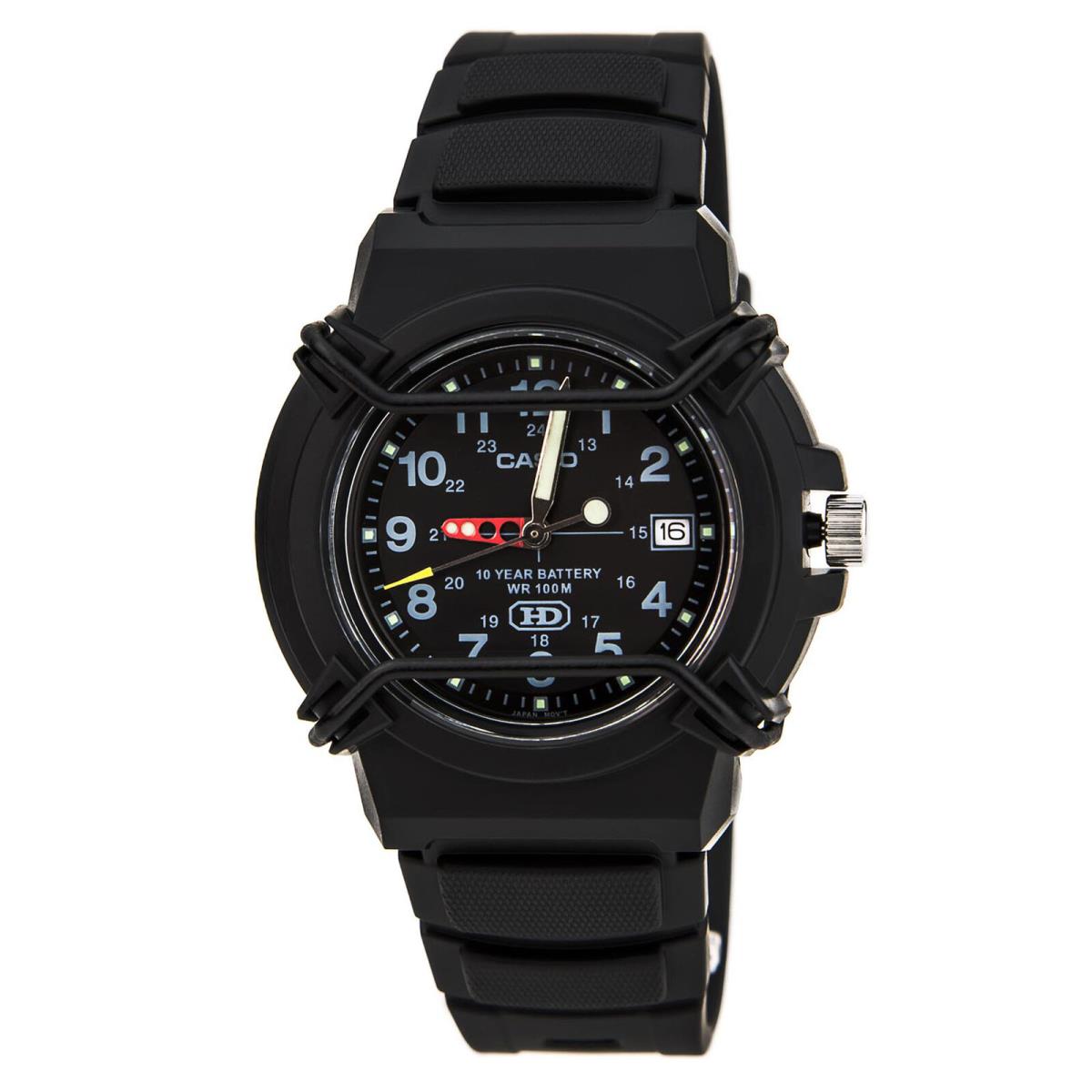 Casio HDA600B-1B Men`s Classic Sports Black Dial Black Resin Watch - Dial: Black, Band: Black