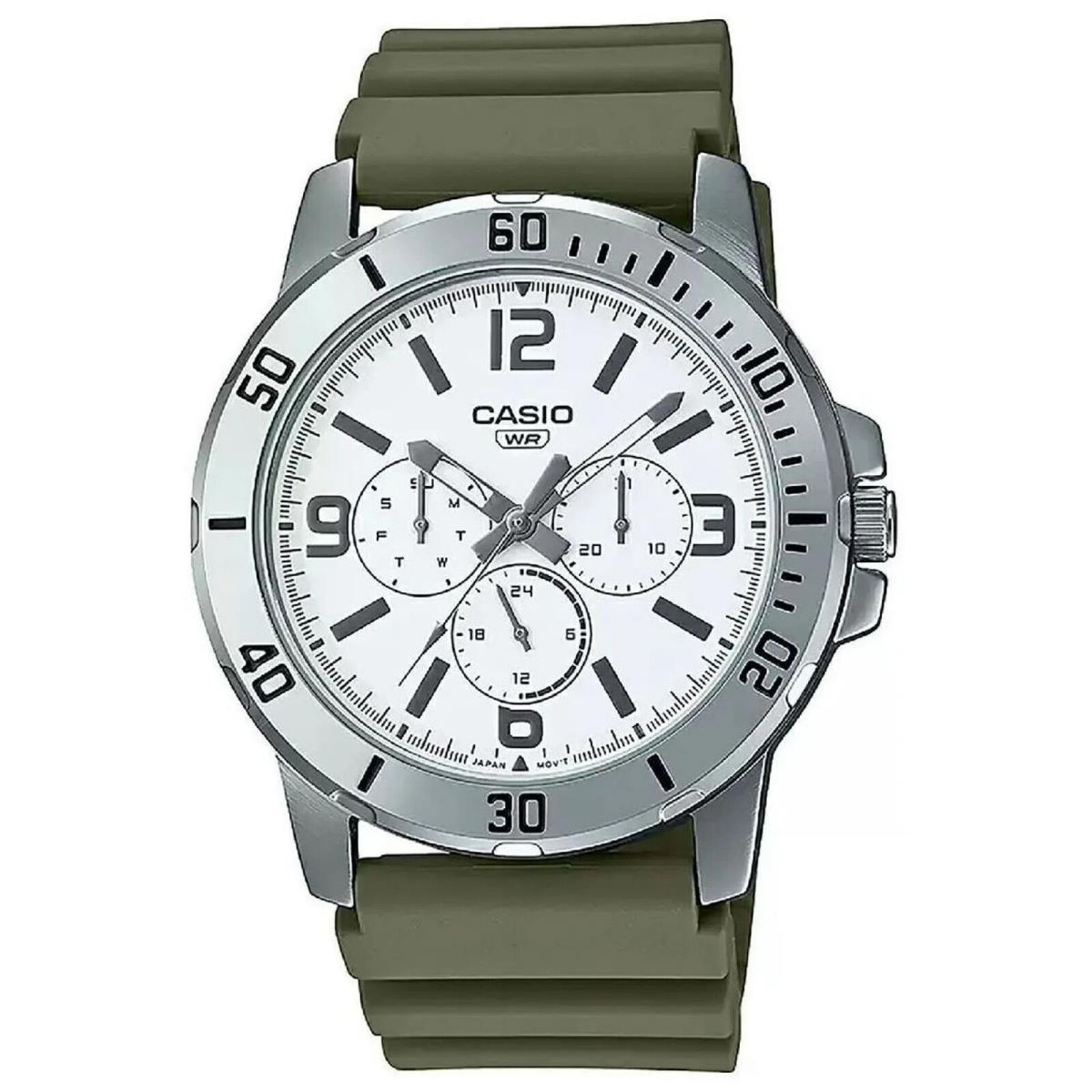 Casio Quartz MTPVD300-3BW Men`s 3-Hand Analog Watch 50M WR