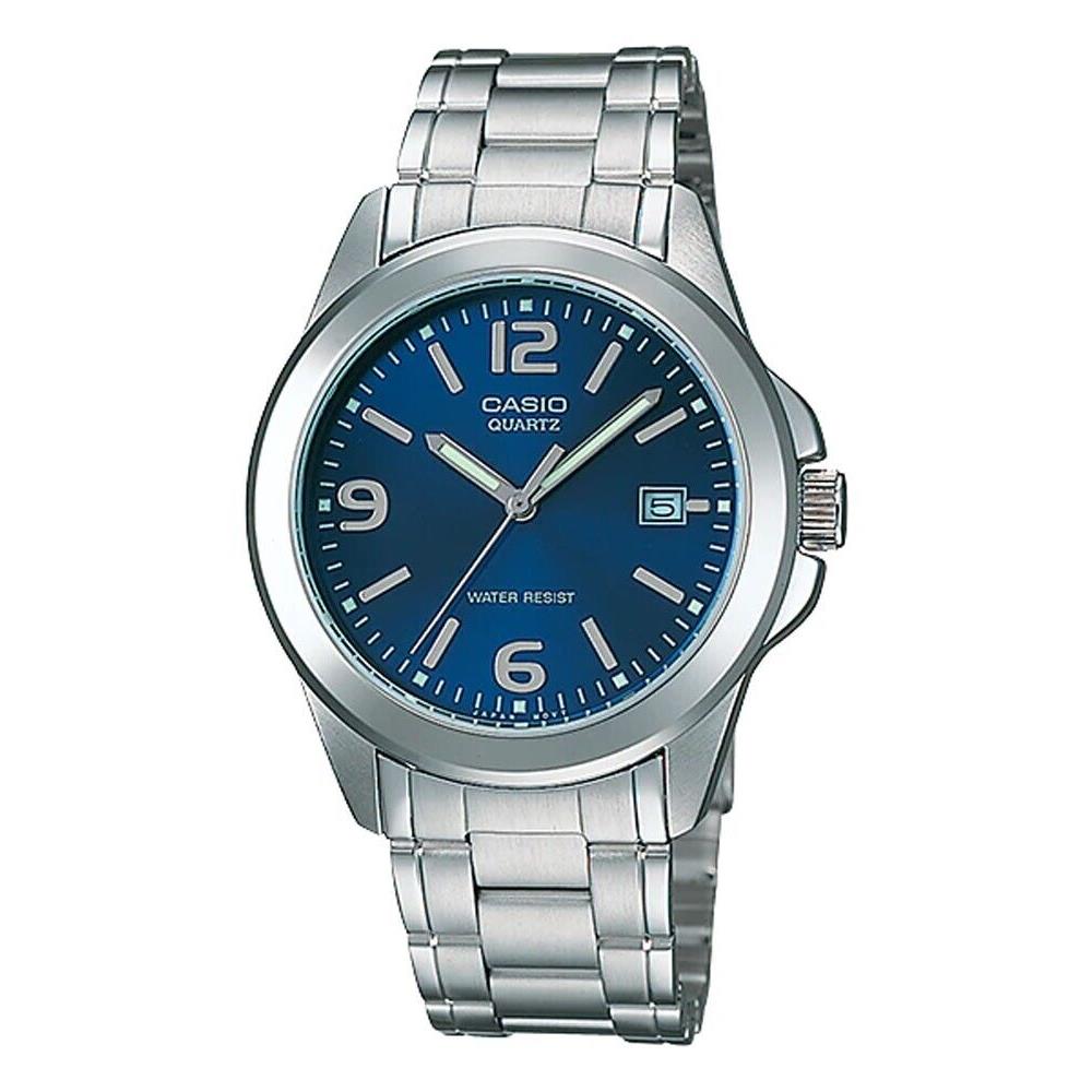 Casio MTP1215A-2A Men`s Enticer Stainless Steel Blue Dial Date Analog Watch