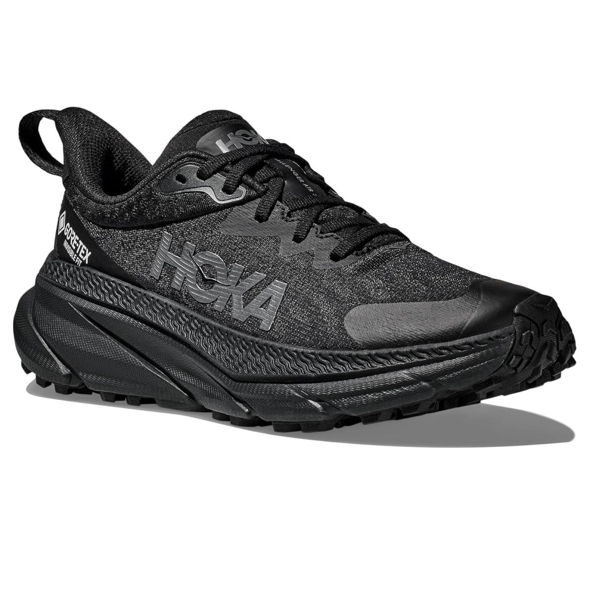 Woman`s Sneakers Athletic Shoes Hoka Challenger 7 Gore-tex Black/Black 1