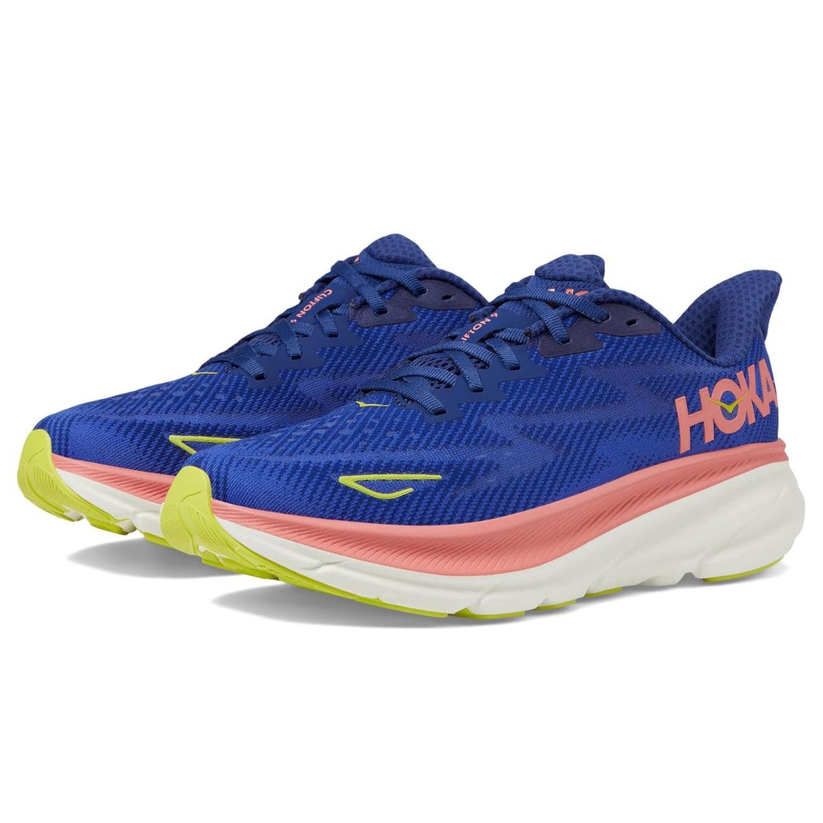 Woman`s Sneakers Athletic Shoes Hoka Clifton 9 Evening Sky/Coral