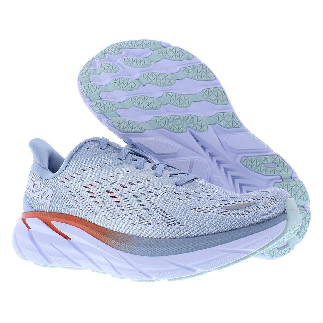 Hoka One One Clifton 8 Wide Womens Shoes - Blue Fog/Plein Air