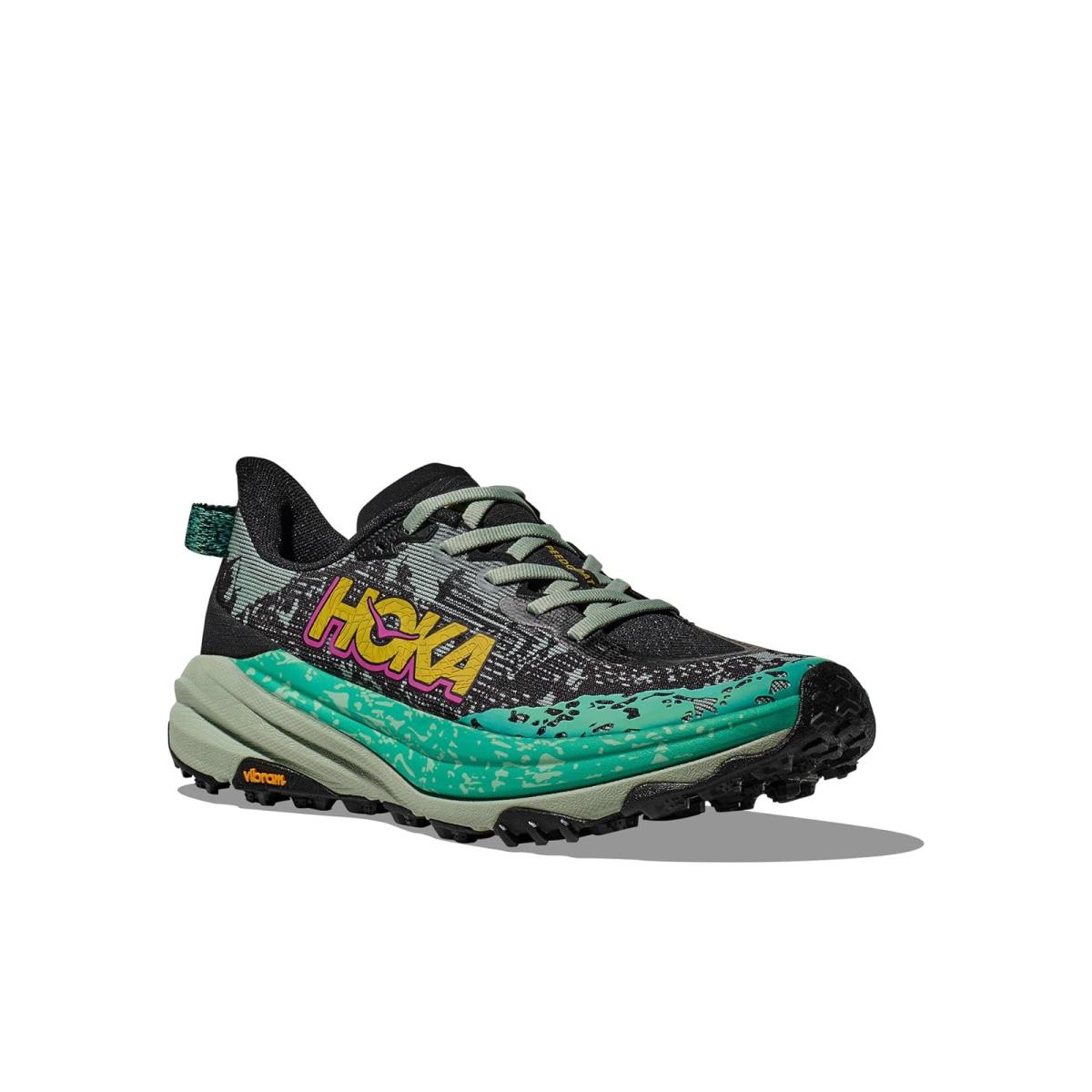 Woman`s Sneakers Athletic Shoes Hoka Speedgoat 6 - Black/Aloe Vera