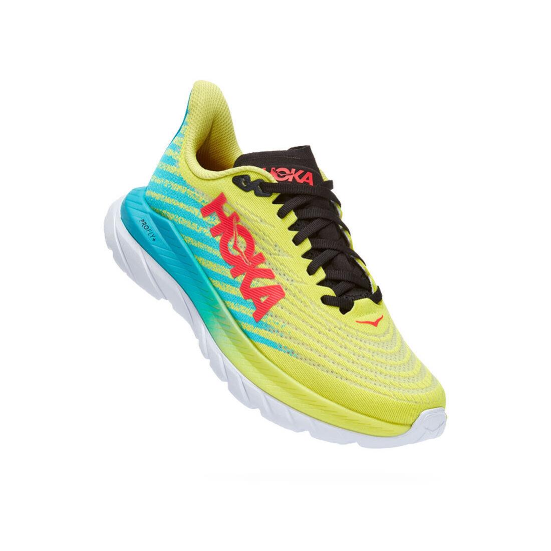 Hoka One One Mach 5 Womens Shoes - Evening Primrose/Scuba Blue, Full: Evening Primrose/Scuba Blue