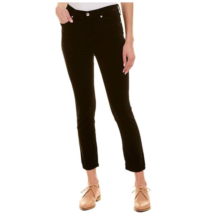 Rag Bone Women`s Velvet High Rise Ankle Crop Skinny Jeans Black - Black