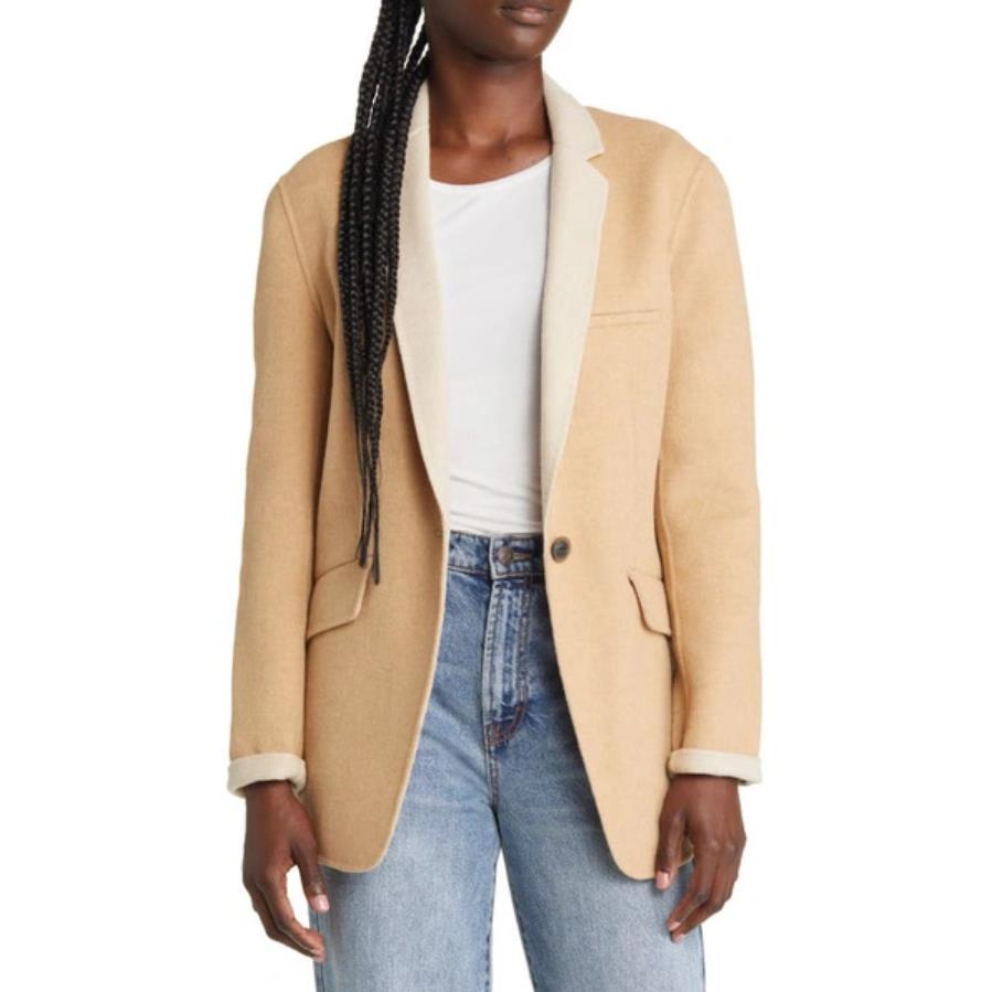 Rag Bone Margot Single Breasted Virgin Wool Blend Blazer 20B 716