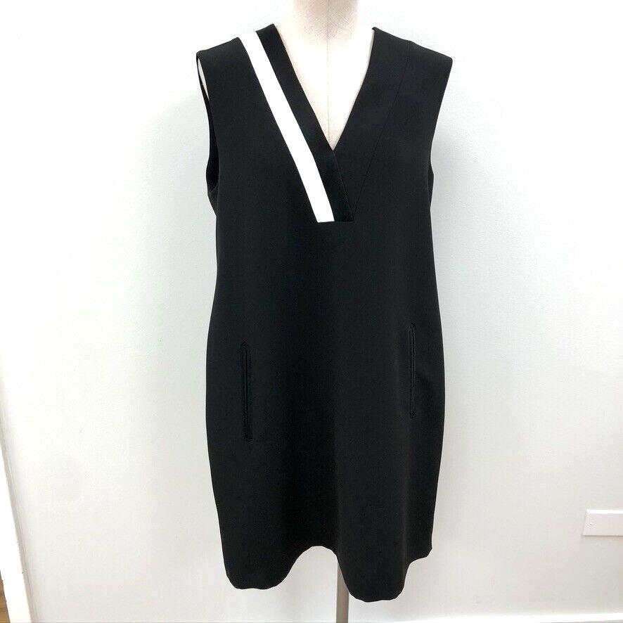 Rag Bone Lodwick Dress Womens 12 Black Sleeveless V Neck Business Career