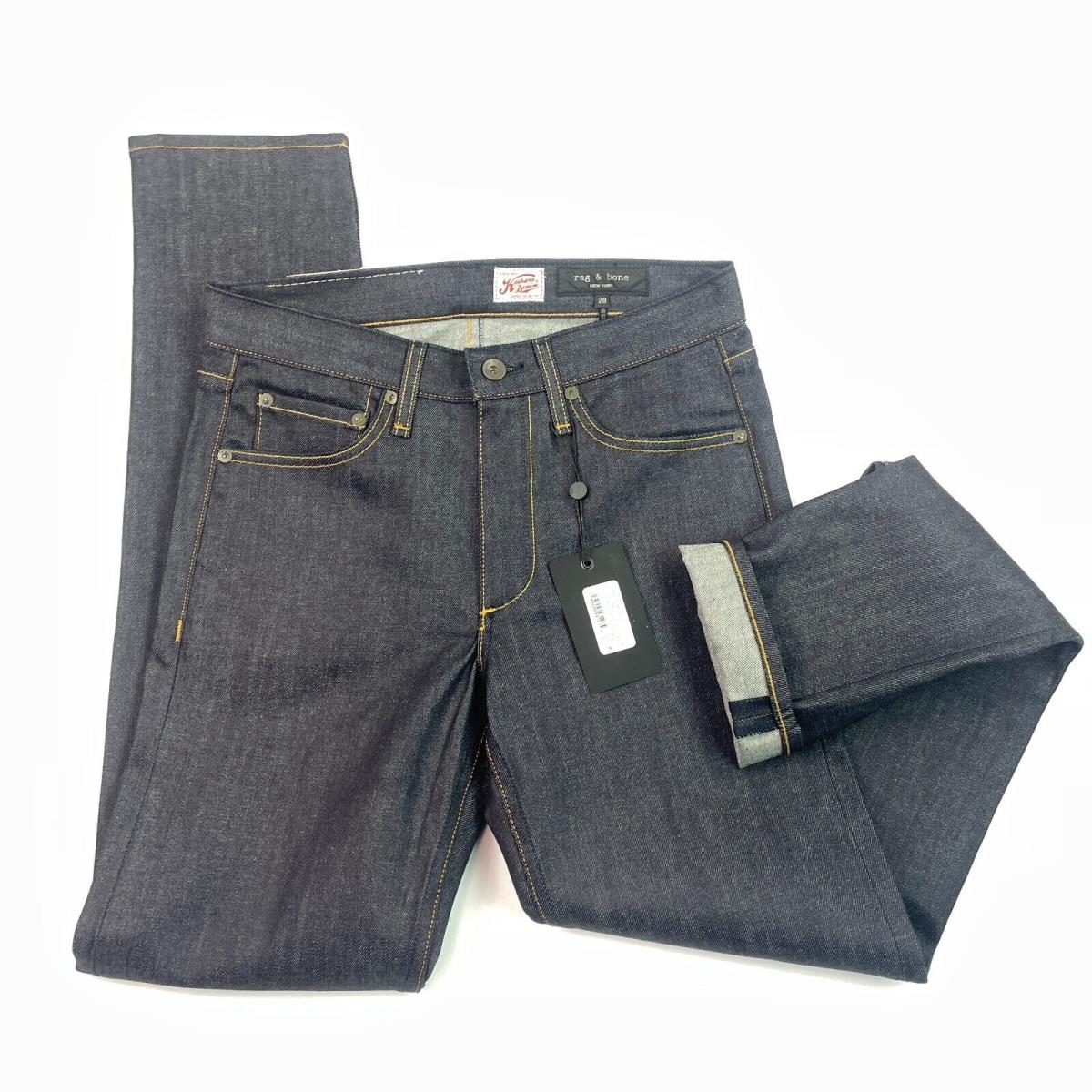 Rag Bone Jeans Men 29x32 Tag:28x32 Raw Denim Kaihara Stretch Fit 2 Indigo