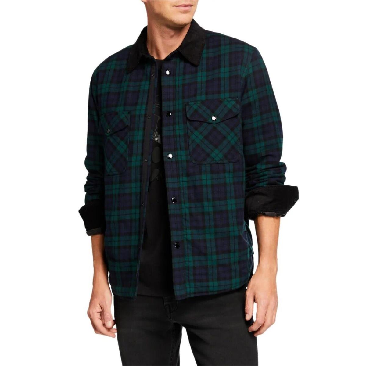 Rag Bone Black Watch Padded Jack Shirt Snap Jacket Men s Size XL