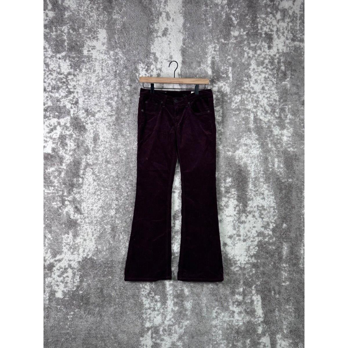 Rag Bone Pant 26 Women Elephant Bell Bugundry Velvet Corduroy Wine Stretch