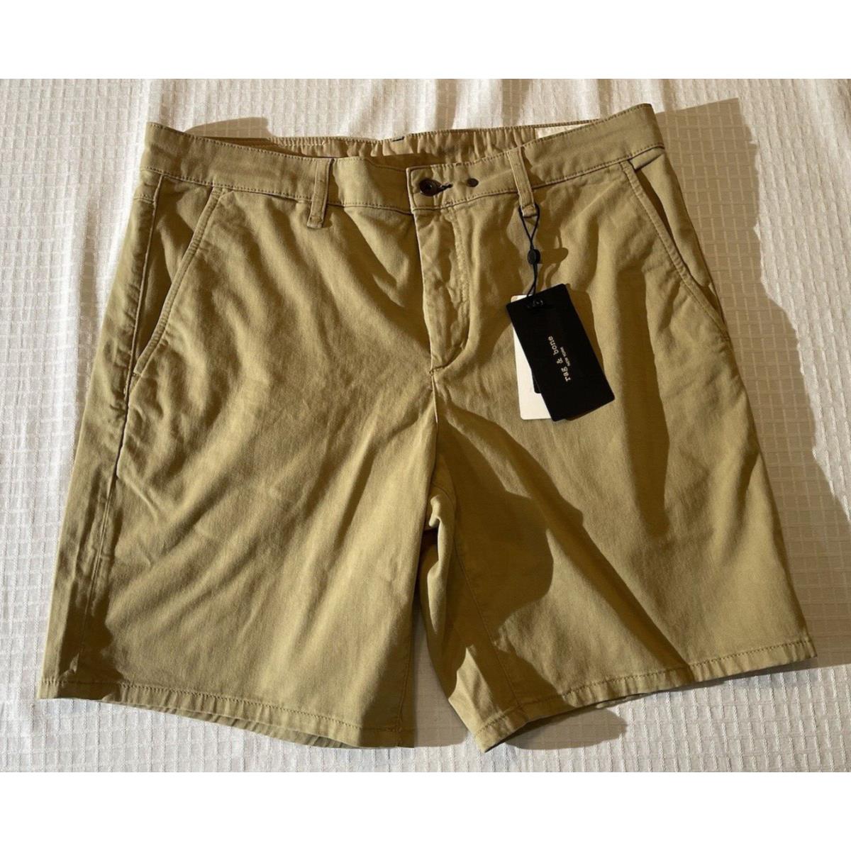 Rag Bone Perry Stretch Twill Short Men`s Size 34 Cornstarch Khaki