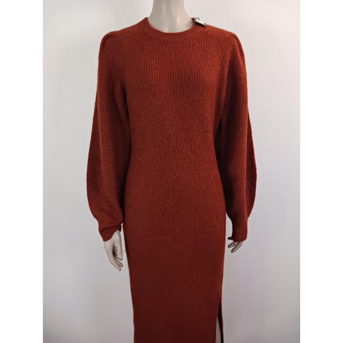 Womens Rag Bone Long Sleeve Winter Dress Rust Small Liana Dress with Slit