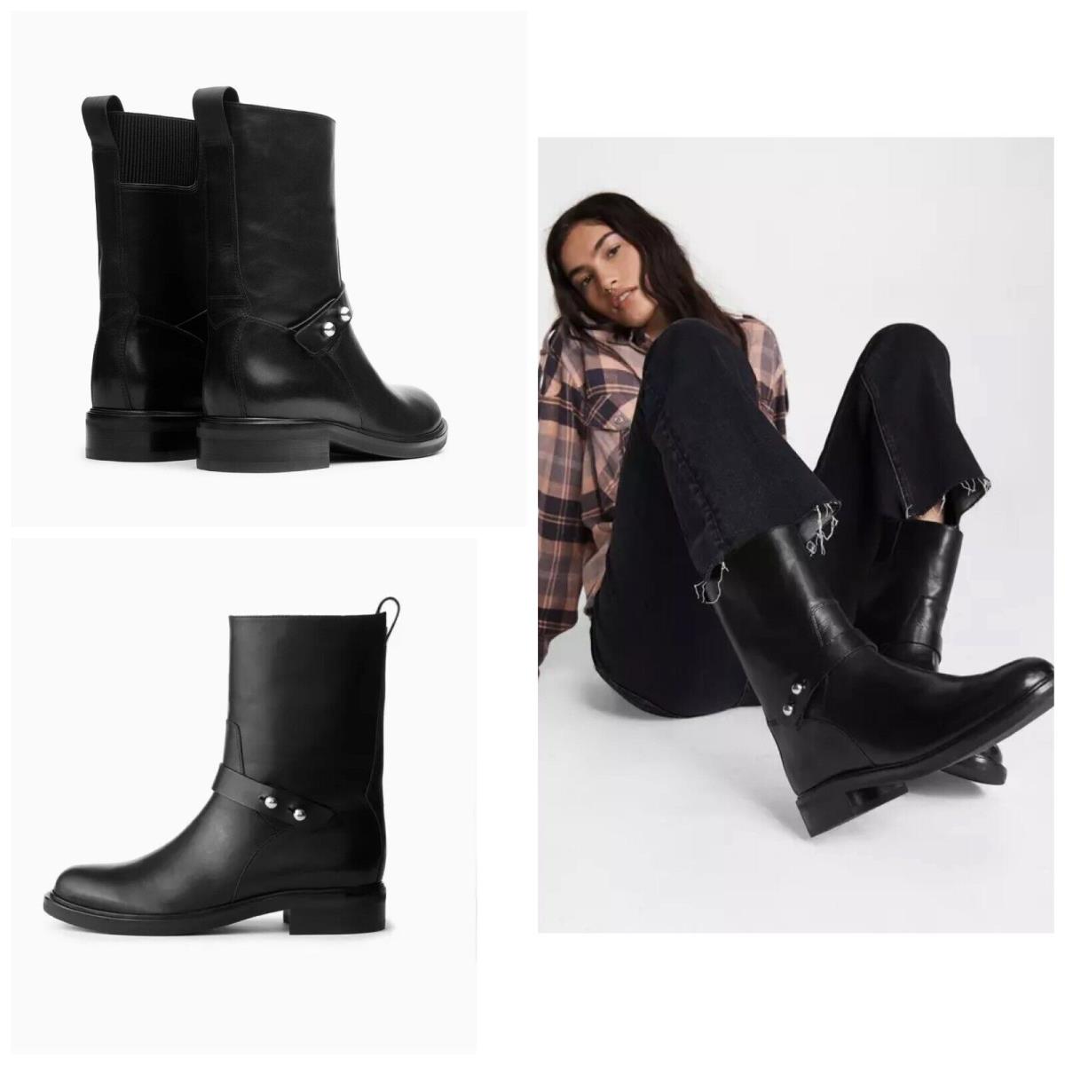 Rag Bone Slayton Moto Boot In Black Size: EU37.5 US:7.5