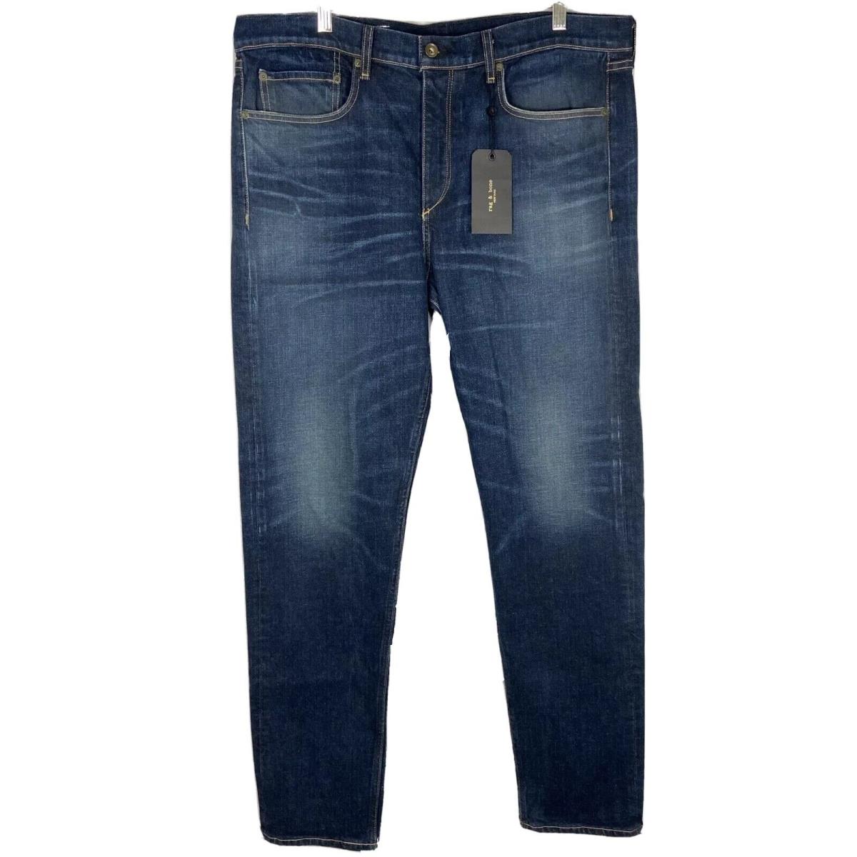 Rag Bone Men`s Jean`s Size 38 Fit 2 Slim Color Blue Worn Ace Denim