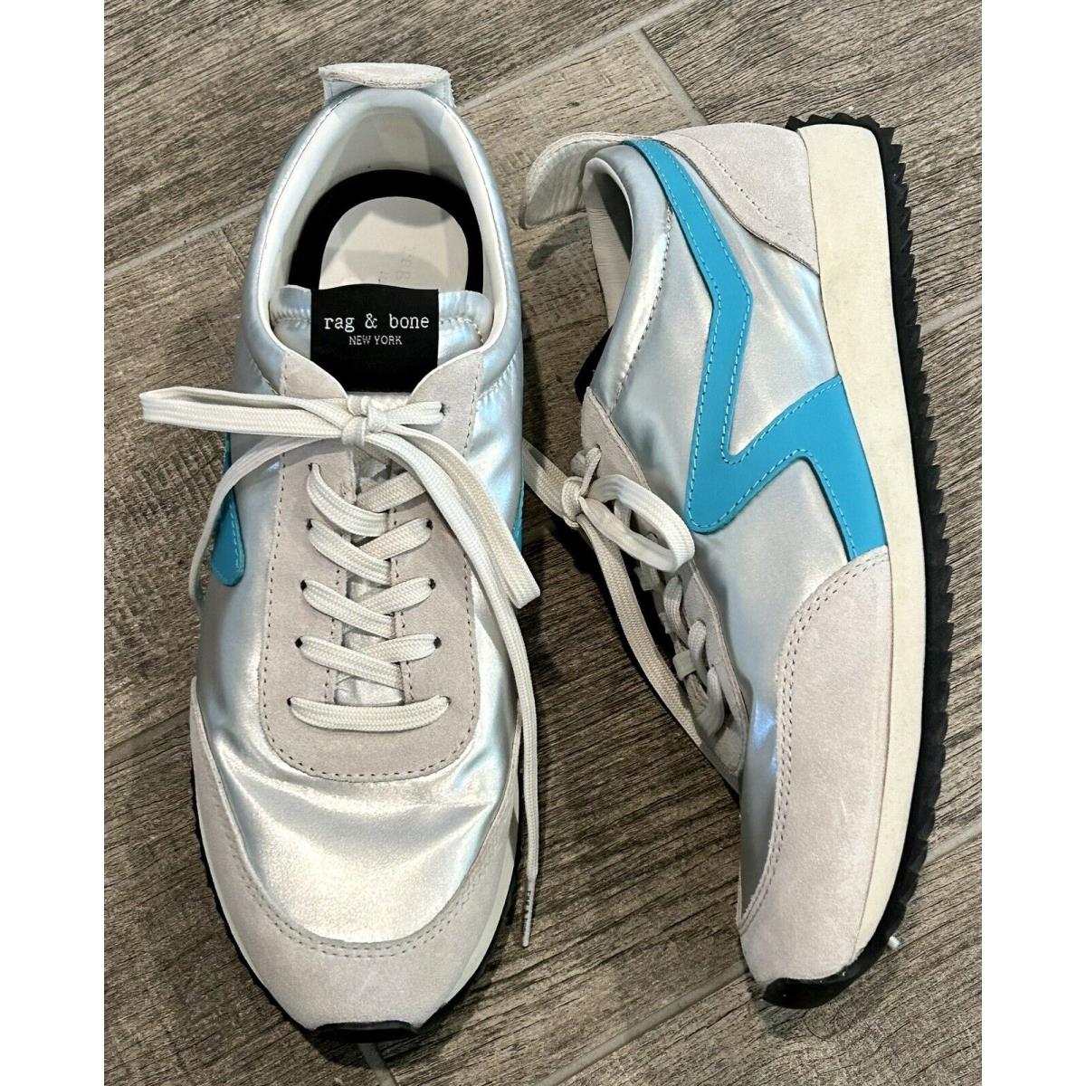 Rag Bone Retro Runner Silver Blue Athletic Shoe Eur 40/US 10