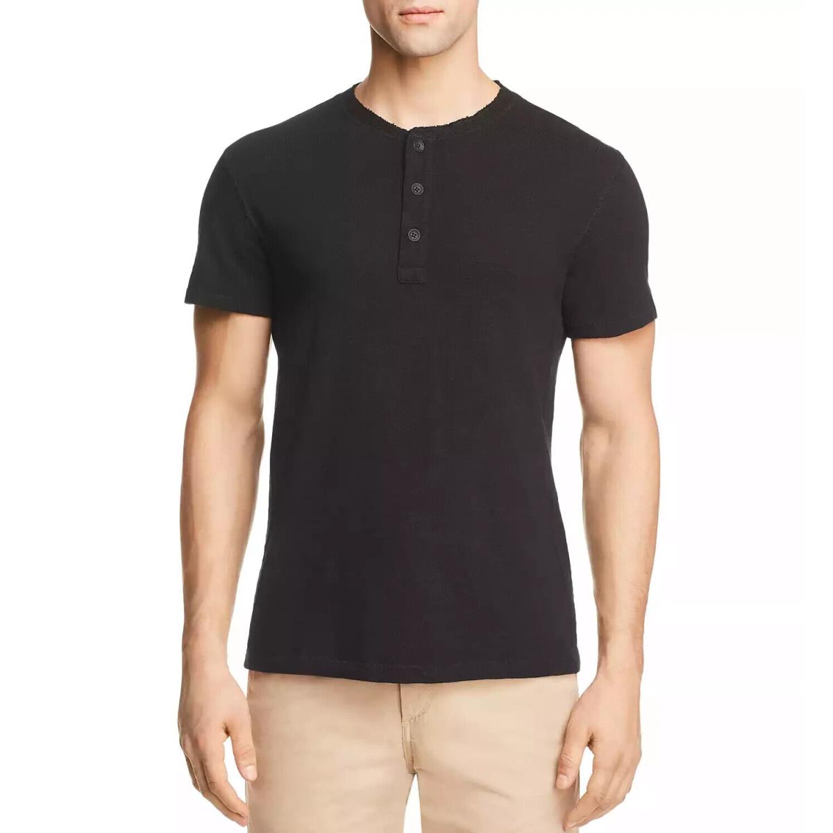 Rag Bone L90418 Mens Black Classic Short Sleeve Henley Size Xxl