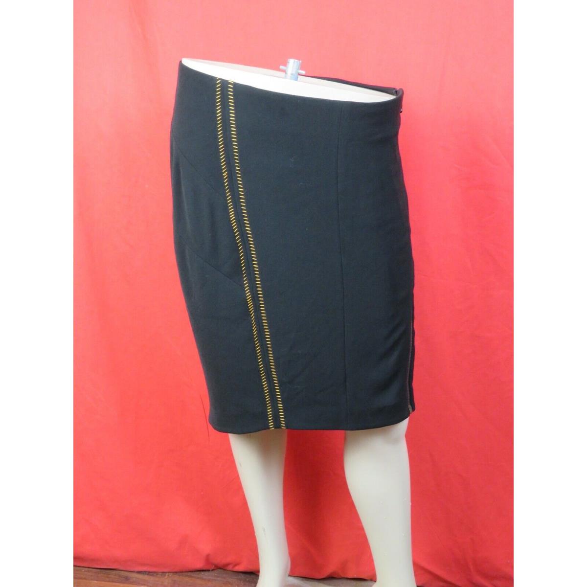 Rag Bone Black Lined Stitched Zip Skirt Size 0 Model W225B087V Usa