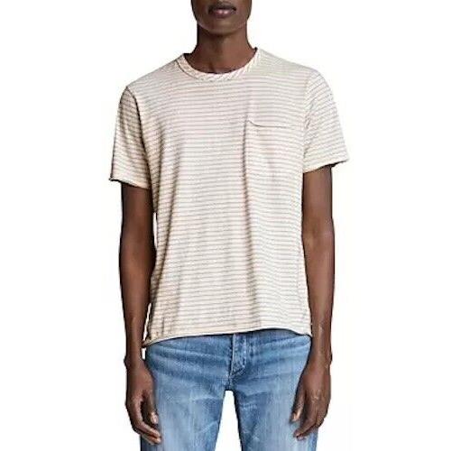 Rag Bone L80022 Mens Striped Miles Organic Cotton Pocket Tee Size XL