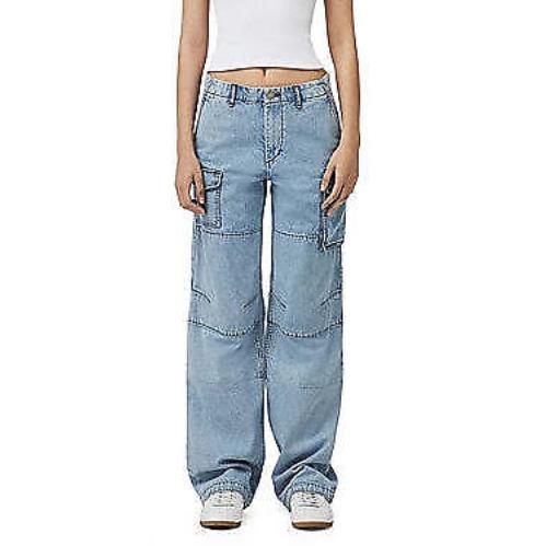 Rag and Bone Nora High Rise Wide Leg Cargo Jeans in Lakeside Size 30 - Lakeside