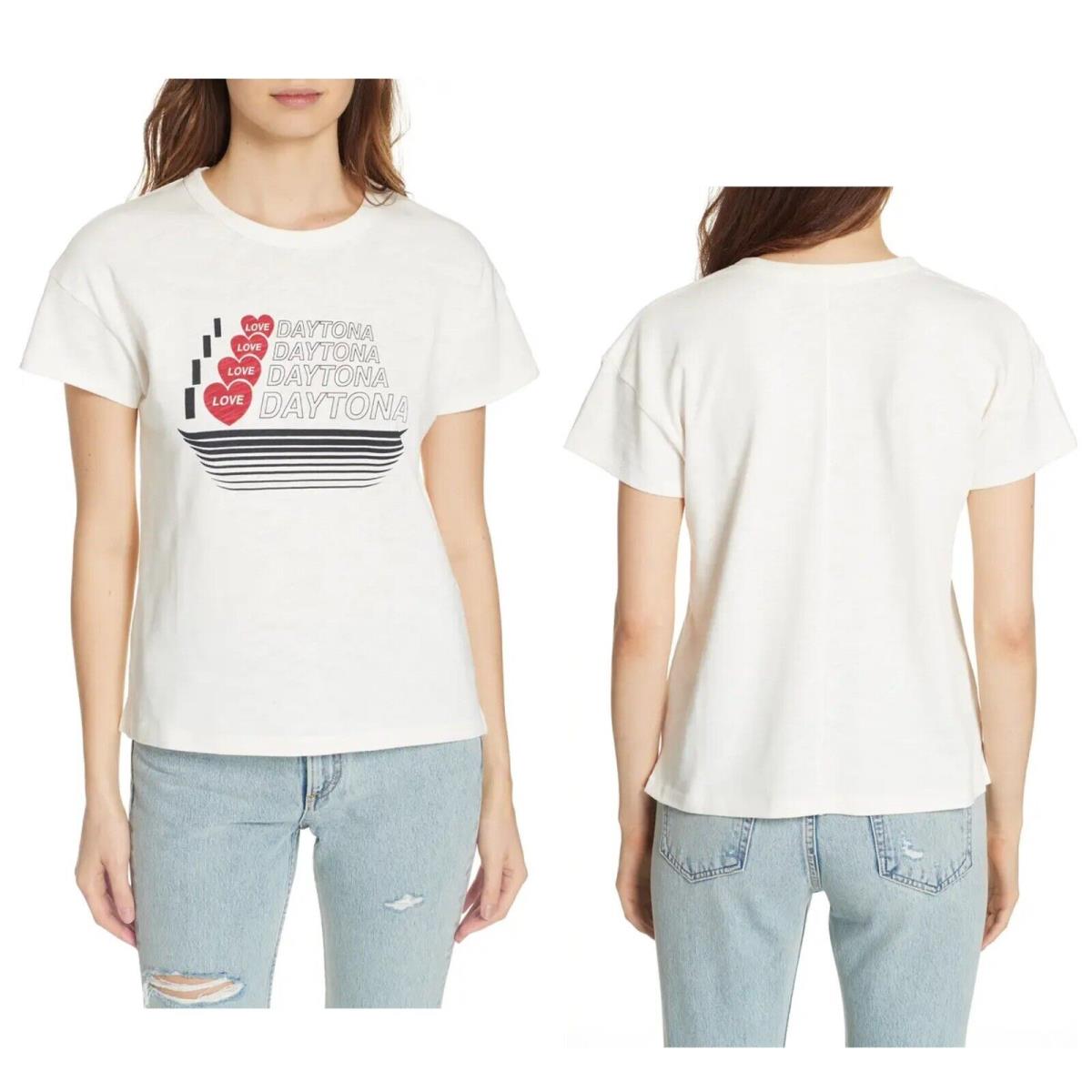 Rag Bone Daytona Vintage Crew Neck Tee In Chalk Size: Small