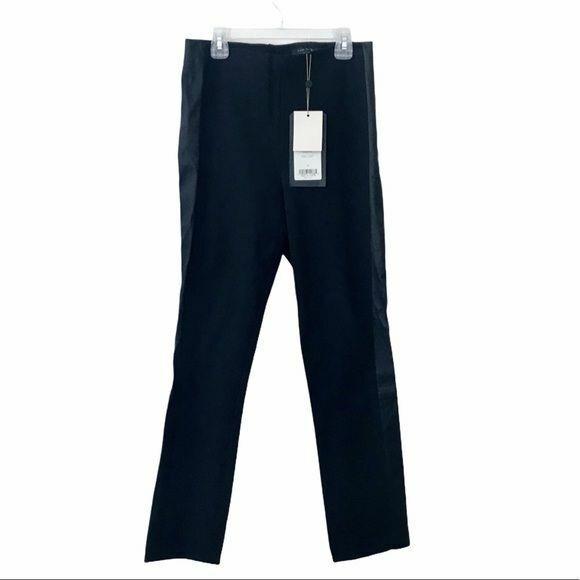 Rag Bone Black Dani Pants with Leather Side Stripe Size 6