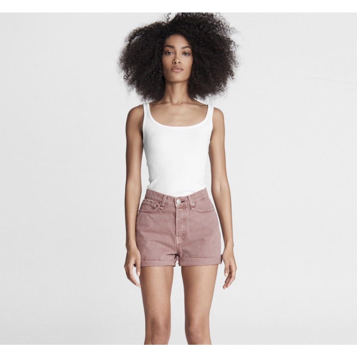 Rag Bone Maya High-rise Shorty Short Plum Denim Shorts Womens Size 27