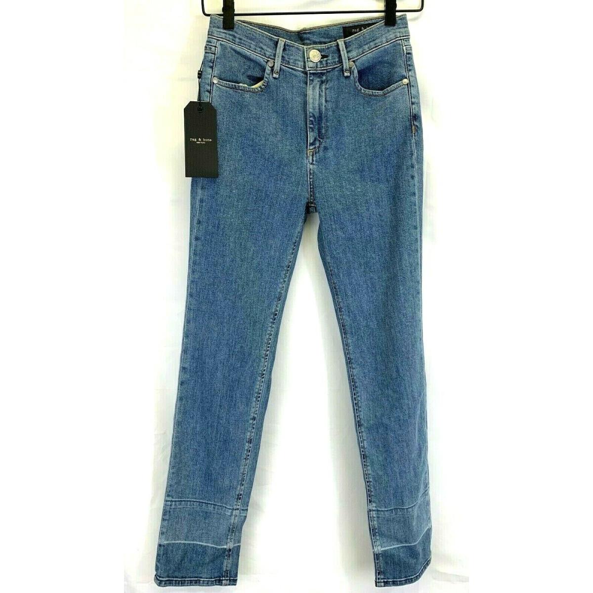 Rag Bone Ankle Cigarette Pham Denim High Waist Crop Released Hem Size 25