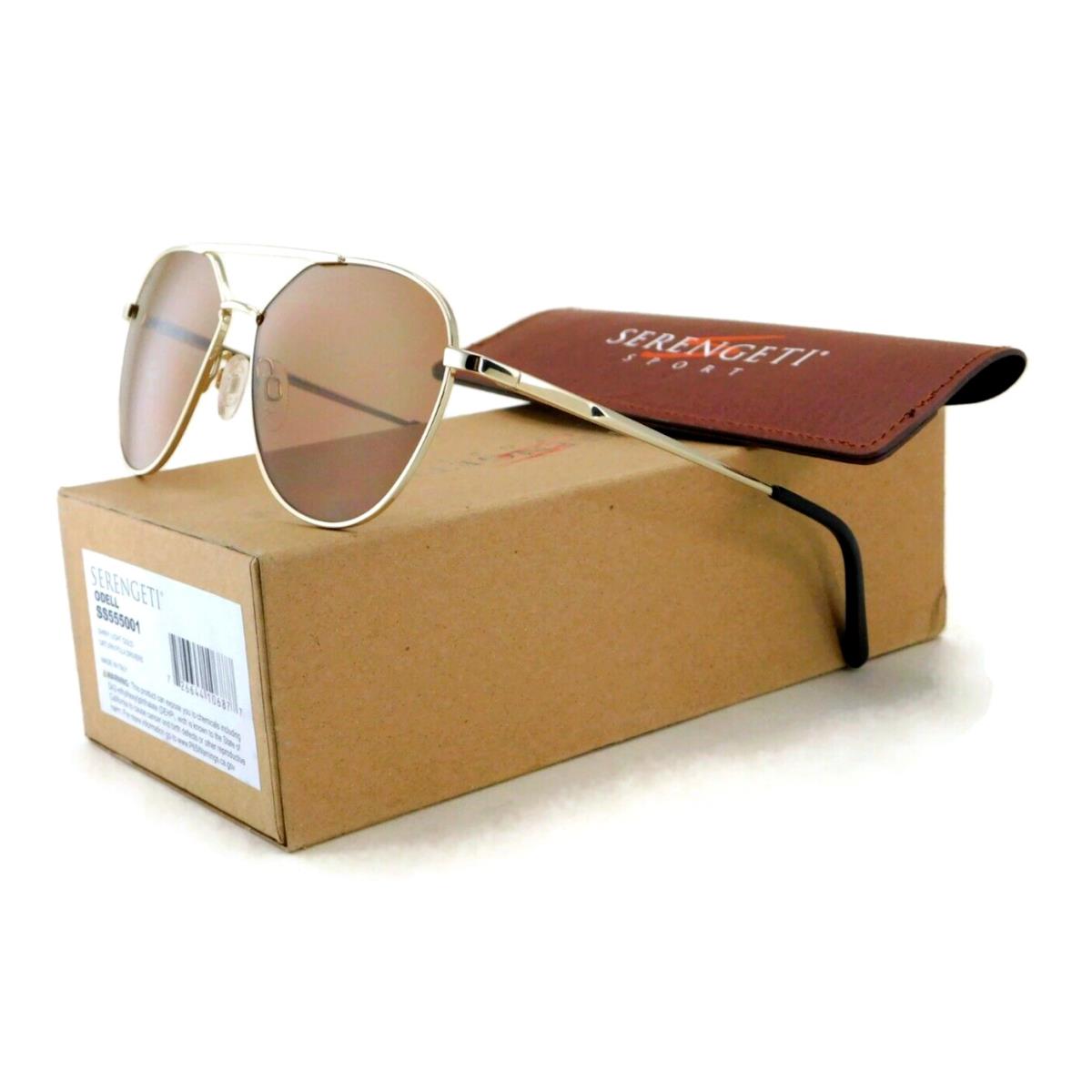 Serengeti Odell Sunglasses Shiny Light Gold / Saturn Polarized Drivers