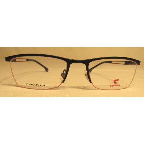 Carrera 8901 0BLX Matte Black Red Mens Eyeglasses Stainless Steel W/case