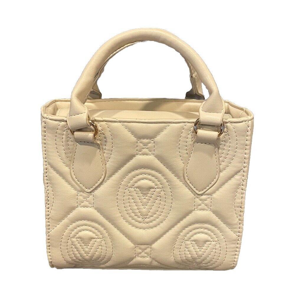 Valentino Orlandi Bone Color Quilted Monogram Handbag