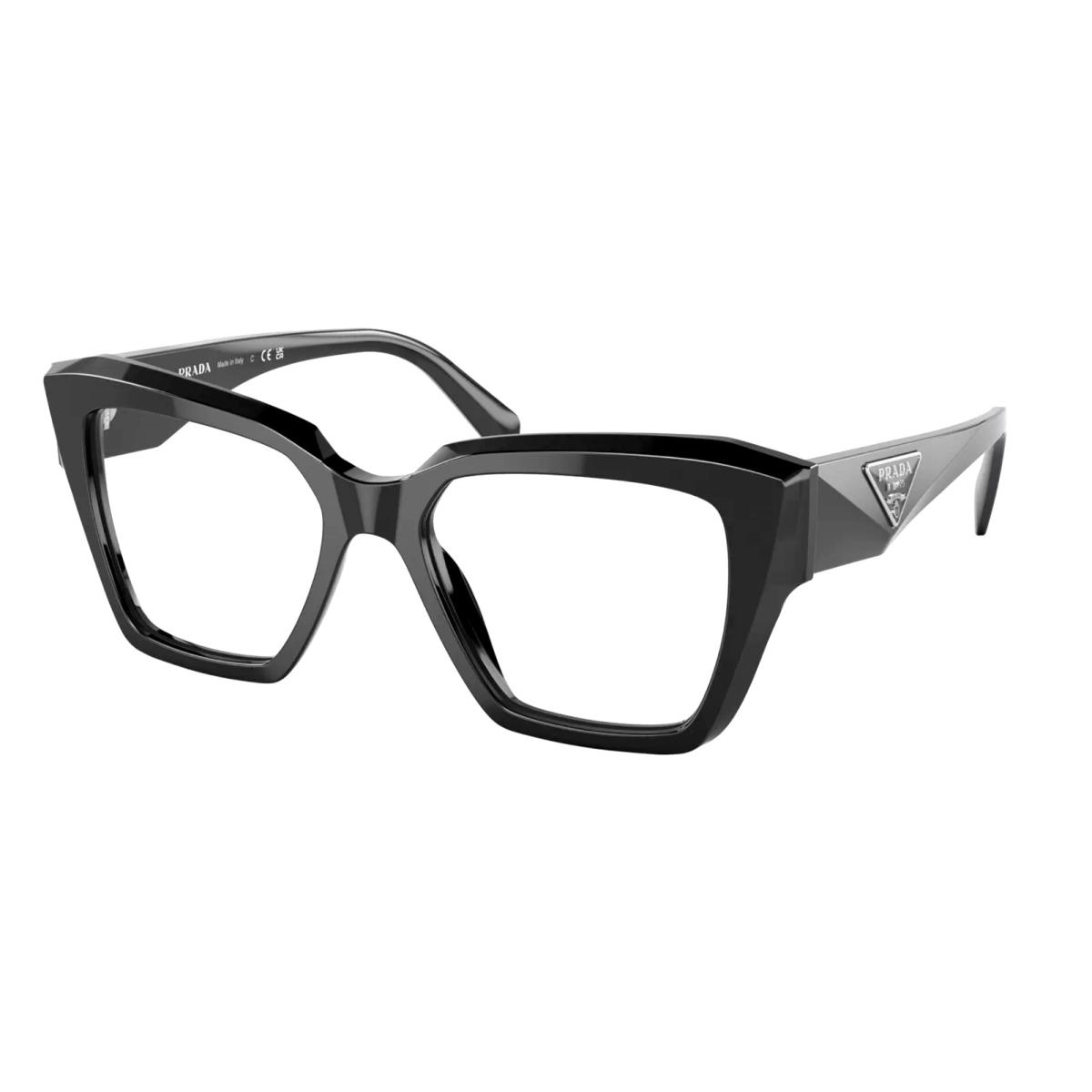 Prada Eyeglasses Vpr 09Z 1AB-1O1 51-17 140 Shiny Black Cat Eye Frames