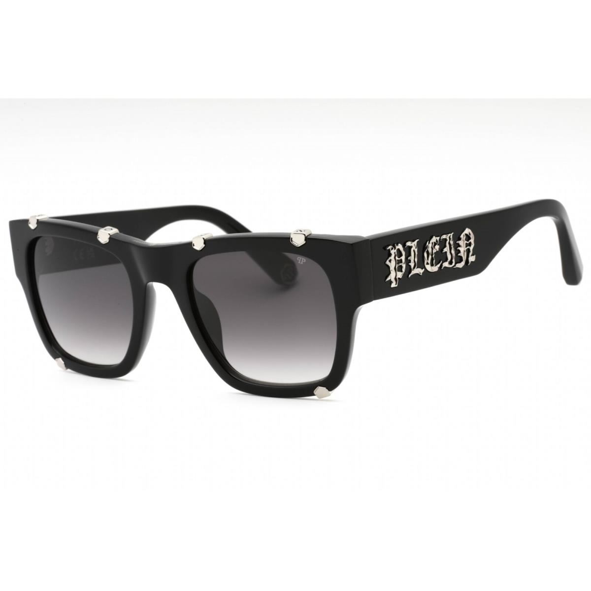 Philipp Plein Unisex Sunglasses Shiny Black Plastic Square Frame SPP042W 0700